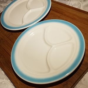 Vintage Set of Buffalo China Section Plates